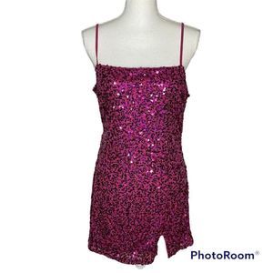 Wild Fable Women's Sleeveless Sequin Notch Slip Dress